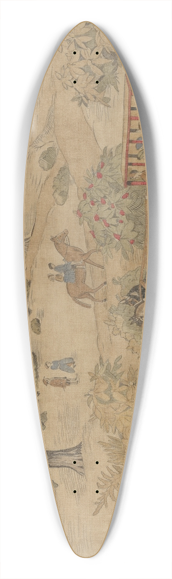 Michael Trekur - Printed Textile  Genre Scene 39.3 inch art pintail longboard deck