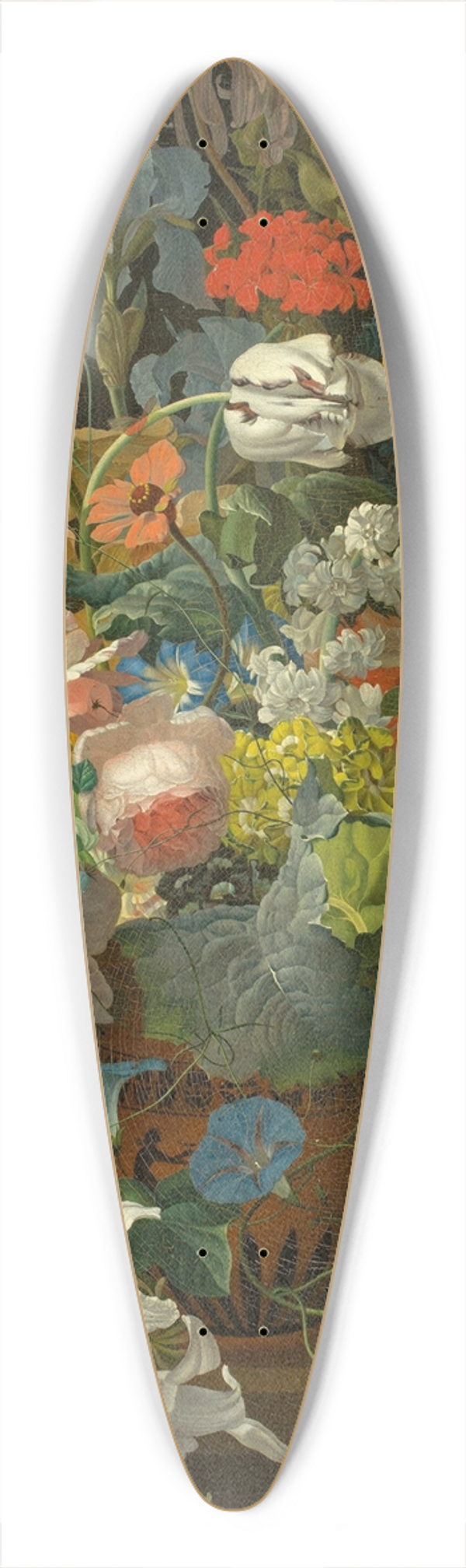 Michael Wentzel - Floral Still Life with View of the Castel Gandolfo 39.3 inch art pintail longboard deck