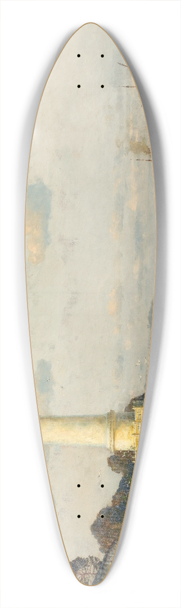 Michael Zeno Diemer - The Ahrkap Lighthouse 39.3 inch art pintail longboard deck