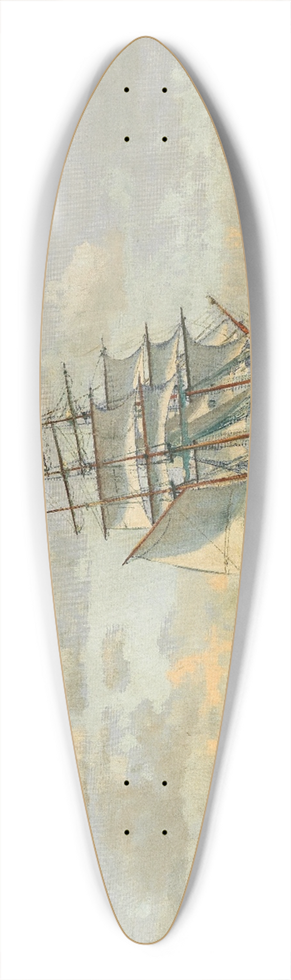 Michael Zeno Diemer - Three-Master on the High Seas 39.3 inch art pintail longboard deck