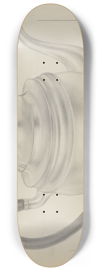 Clayton Braun - Silver Teapot 8.25 inch art skate deck