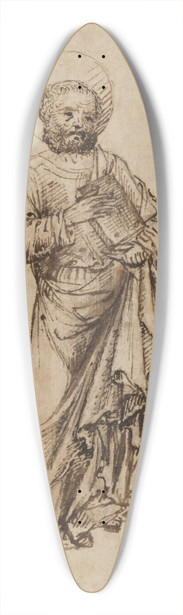 Michele Giambono - Standing Apostle or Saint 39.3 inch art pintail longboard deck
