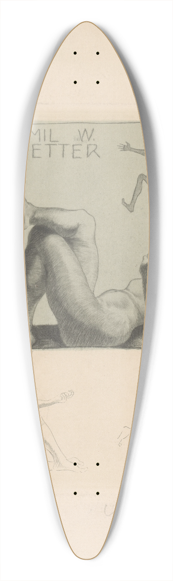 Michel Fingesten - Ex libris van Emil W. Netter 39.3 inch art pintail longboard deck