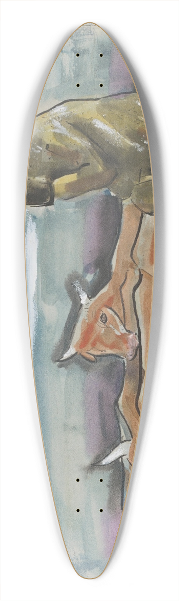 Mikul Galanda - Evening in the Pasture 39.3 inch art pintail longboard deck