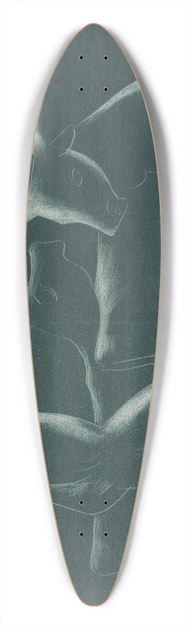 Mikul Galanda - Pastier s kravami 39.3 inch art pintail longboard deck