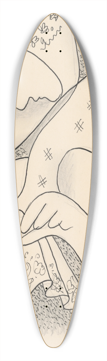Mikul Galanda - Woman in a scarf 39.3 inch art pintail longboard deck