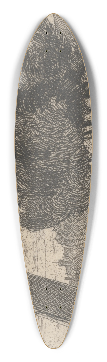 Miles Edmund Cotman - River Scene, Aldercar 39.3 inch art pintail longboard deck