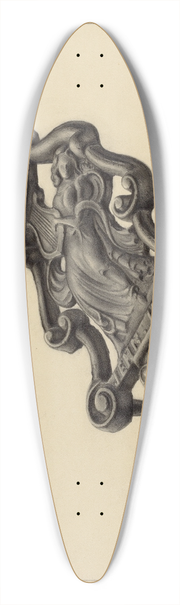 Milton Grubstein - Flat Iron Holder 39.3 inch art pintail longboard deck