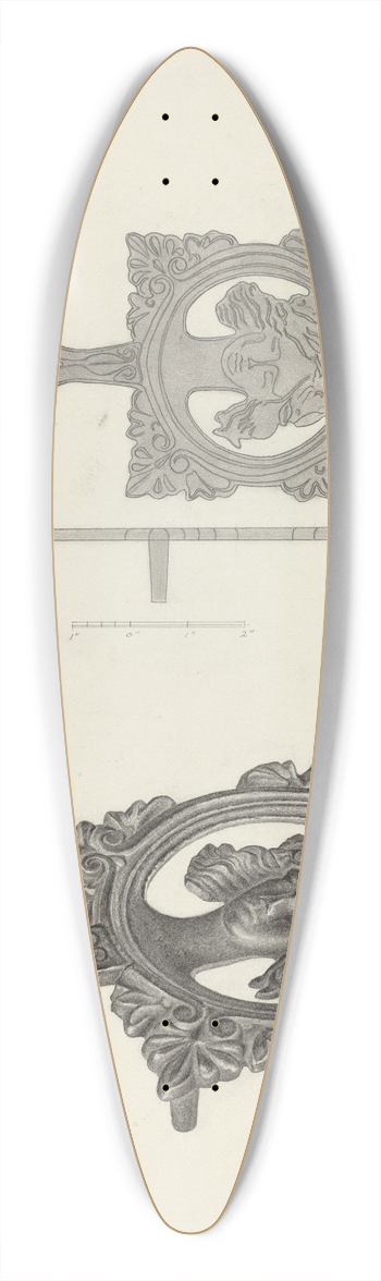 Milton Grubstein - Flat Iron Holder 39.3 inch art pintail longboard deck