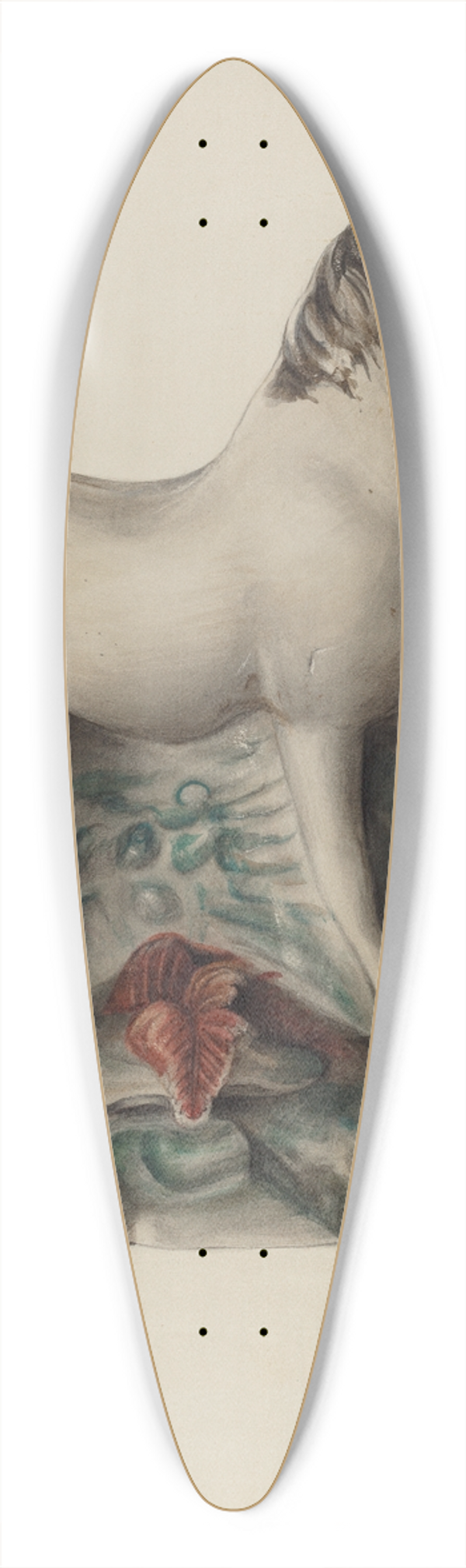 Mina Lowry - Chalkware Horse 39.3 inch art pintail longboard deck