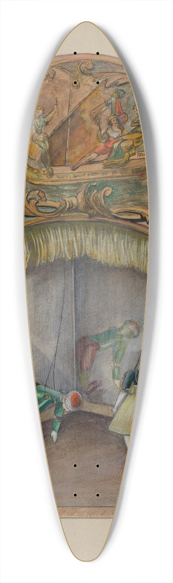 Mina Lowry - Toy Theater with Automatic Dancer 39.3 inch art pintail longboard deck