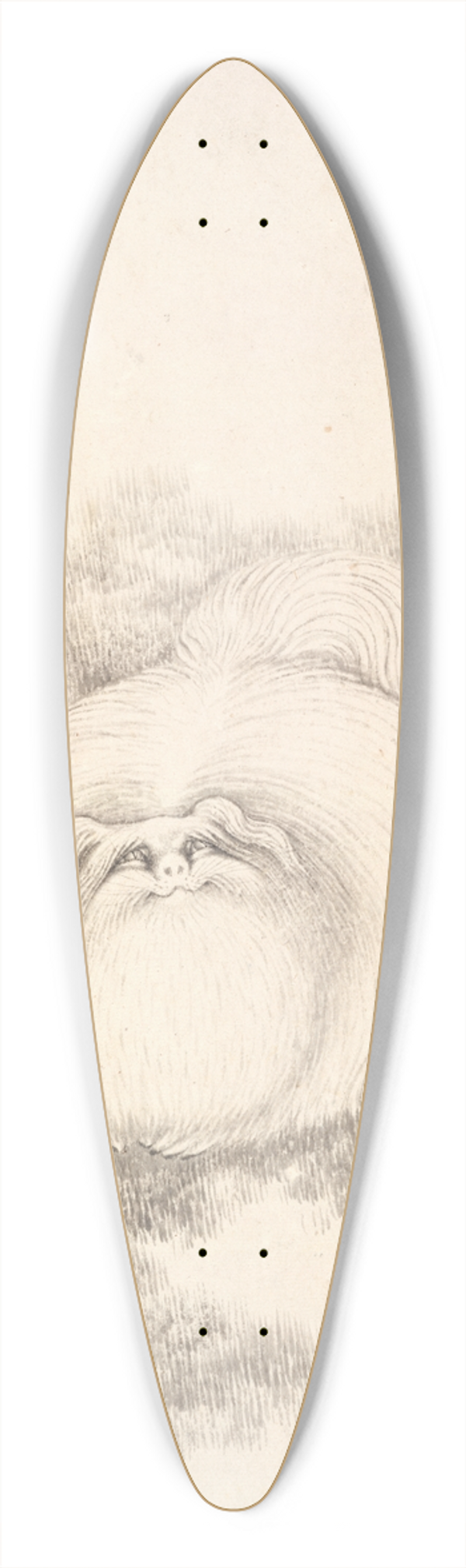 Min Zhen - Cat and Butterfly 39.3 inch art pintail longboard deck