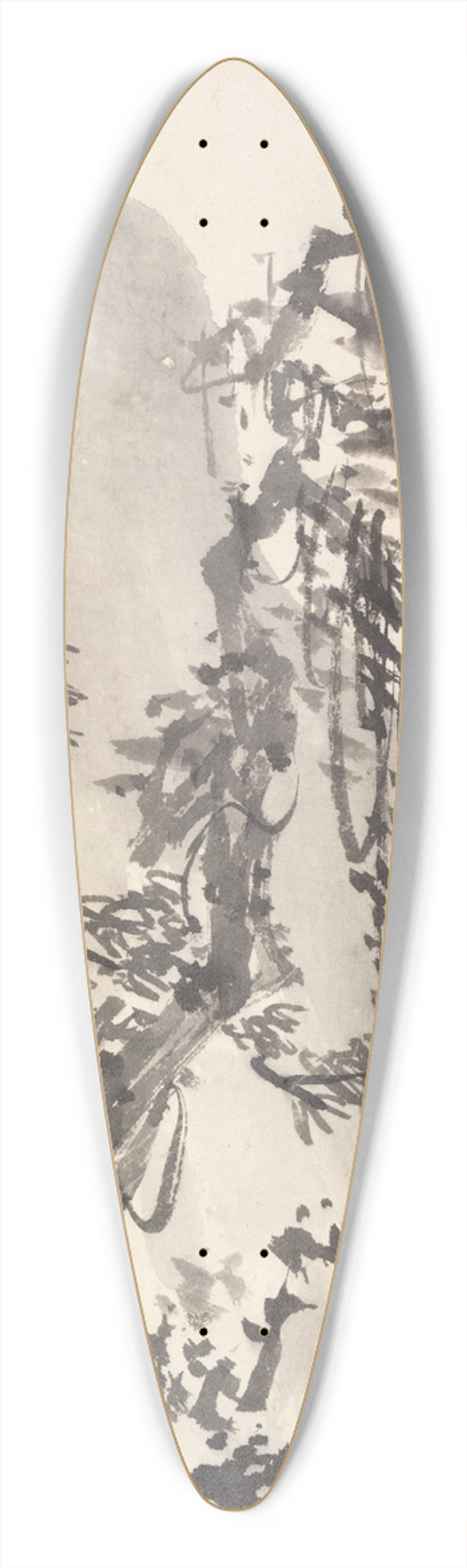 Min Zhen - Landscape in the Manner of Ma Yuan 39.3 inch art pintail longboard deck