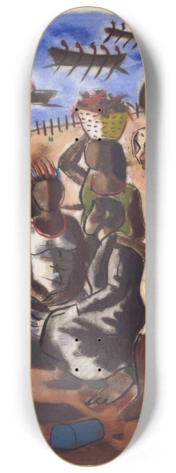 Cndido Portinari - Preparatory drawing for The teaching of the Indians 8.25 inch art skate deck