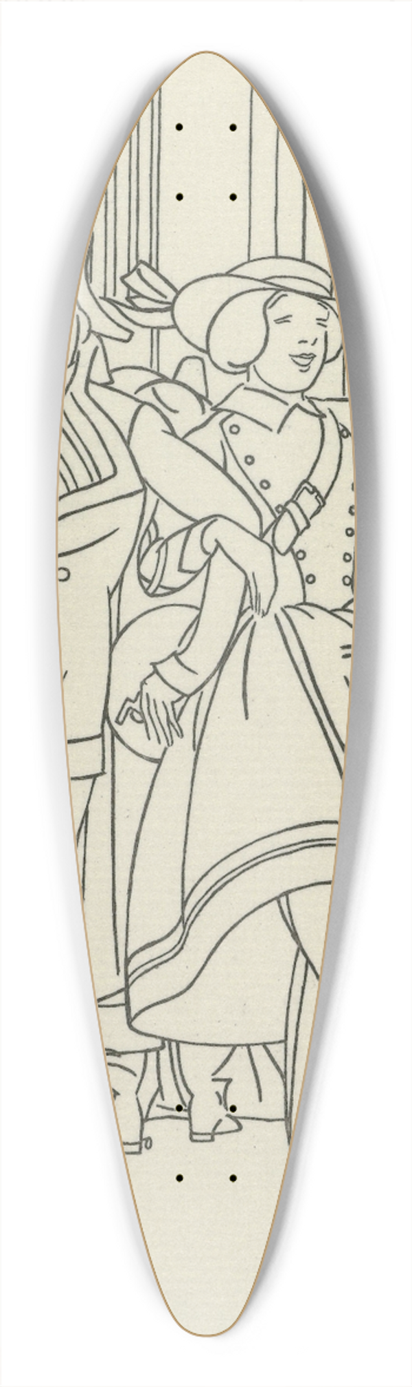 Monogrammist BMB - Journal des Dames et des Modes, Costumes Parisiens, 1914, No. 144 39.3 inch art pintail longboard deck