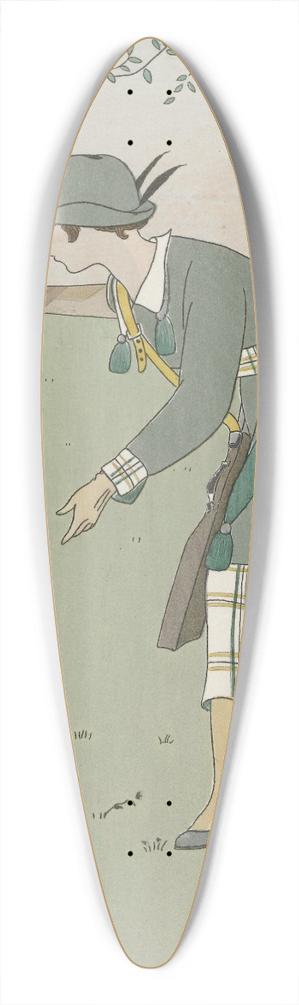 Monogrammist MFN - Costume de Chass 39.3 inch art pintail longboard deck