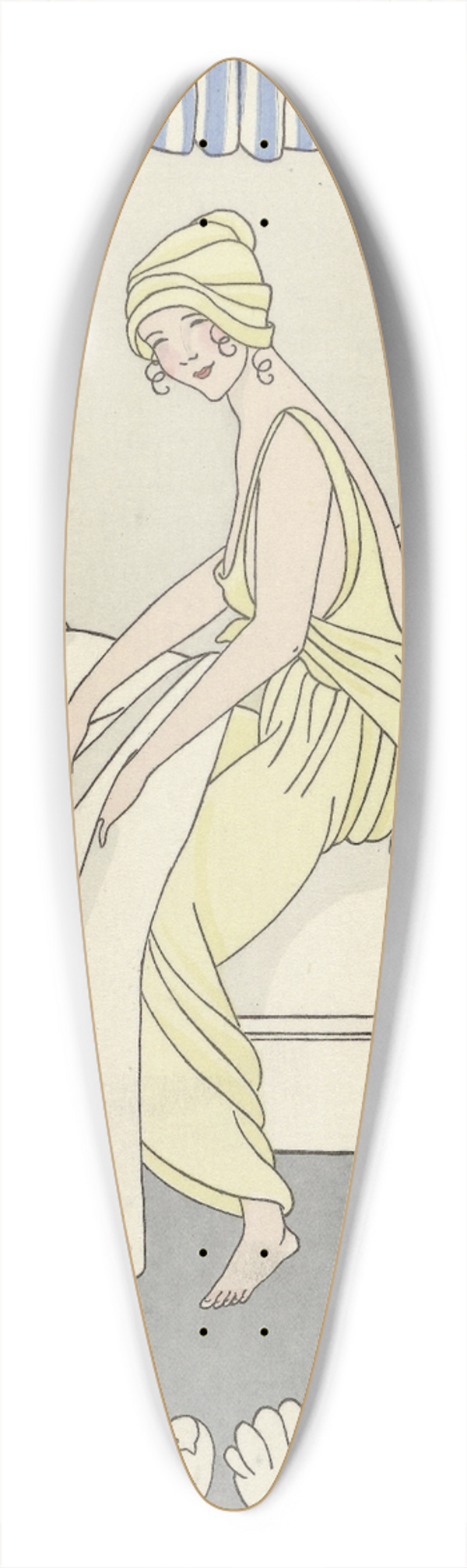 Monogrammist MFN - Costume et coiffure de nuit 39.3 inch art pintail longboard deck