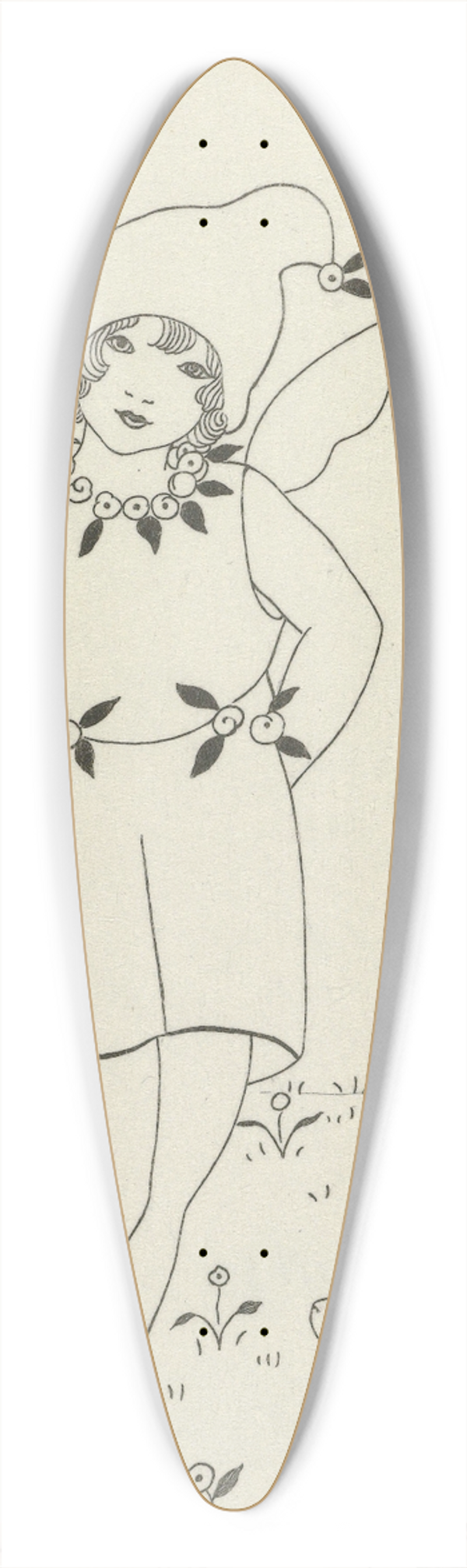 Monogrammist MFN - Un lutin 39.3 inch art pintail longboard deck