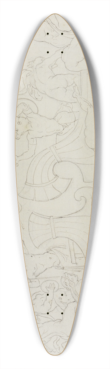 Moritz von Schwind - Kampf des Dionysos gegen die tyrrhenischen Seeruber 39.3 inch art pintail longboard deck