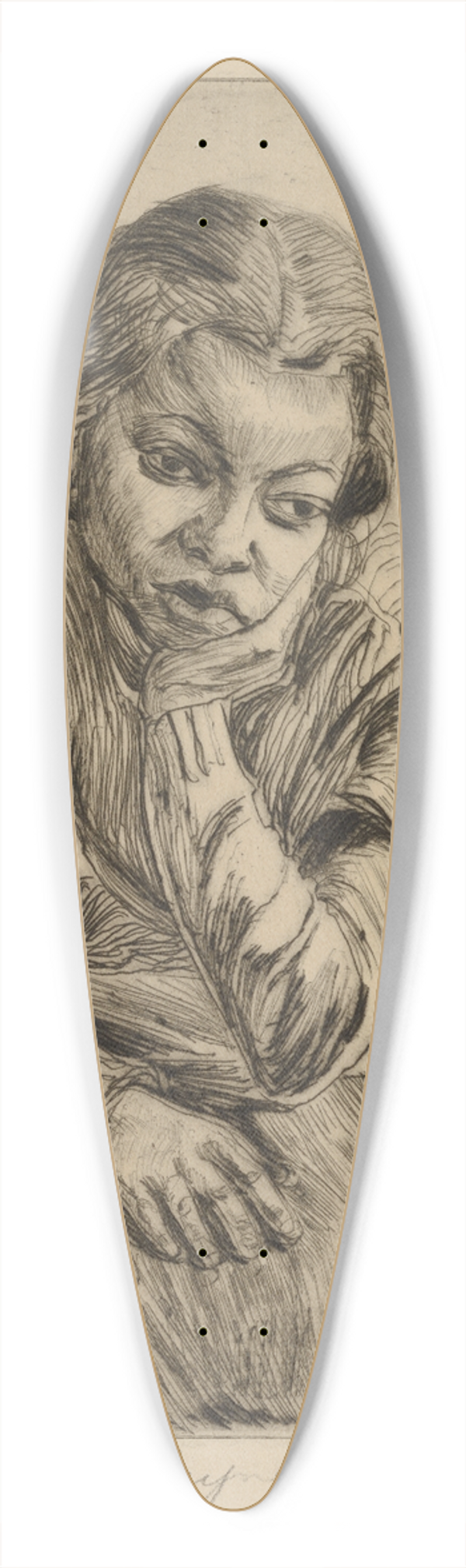 Mortimer Borne - Alleyne 39.3 inch art pintail longboard deck