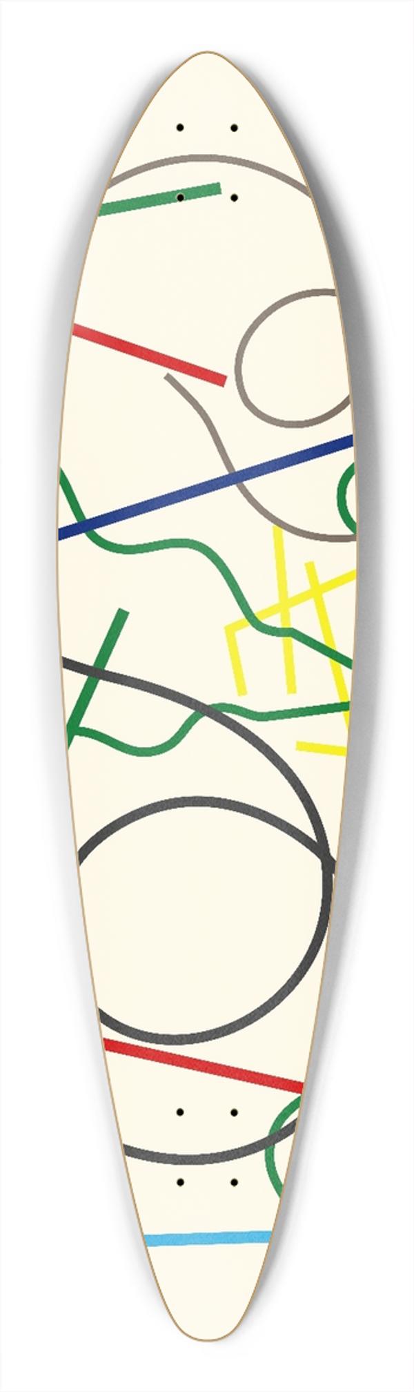 Myriam Thyes - Linien geometrisch und gewellt 39.3 inch art pintail longboard deck