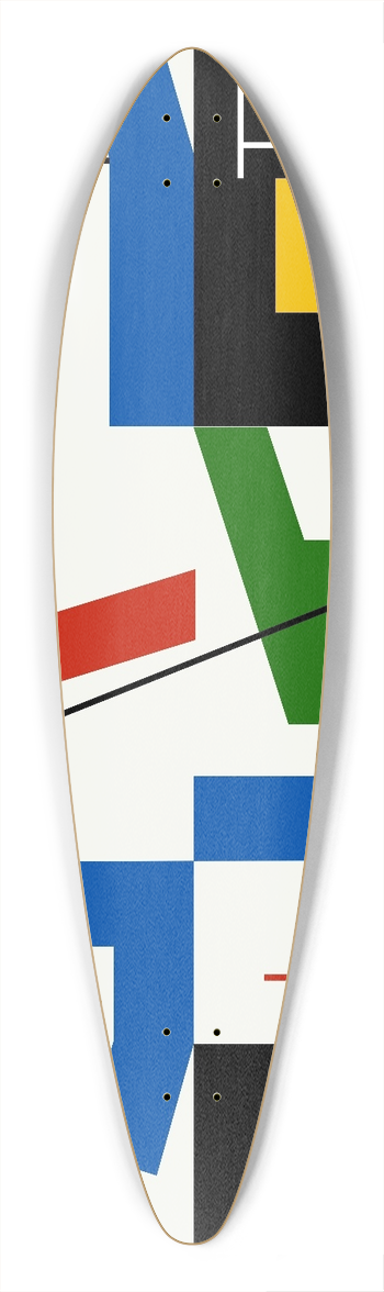Myriam Thyes - Six spaces with crosses 39.3 inch art pintail longboard deck