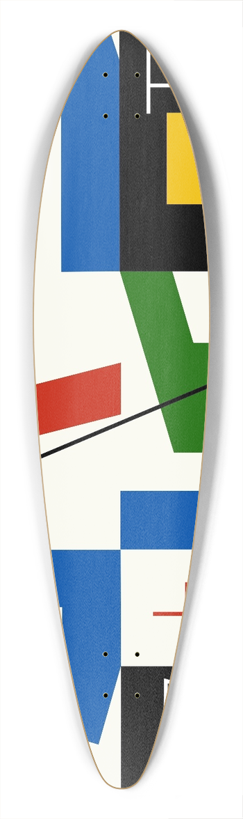 Myriam Thyes - Six spaces with four small crosses 39.3 inch art pintail longboard deck