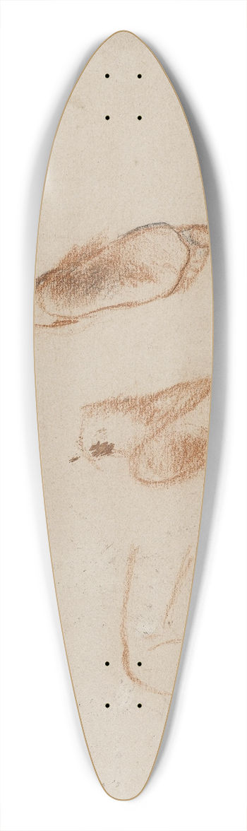 Narcisse-Virgile Diaz de La Pea - Deux tudes de pieds et de main 39.3 inch art pintail longboard deck