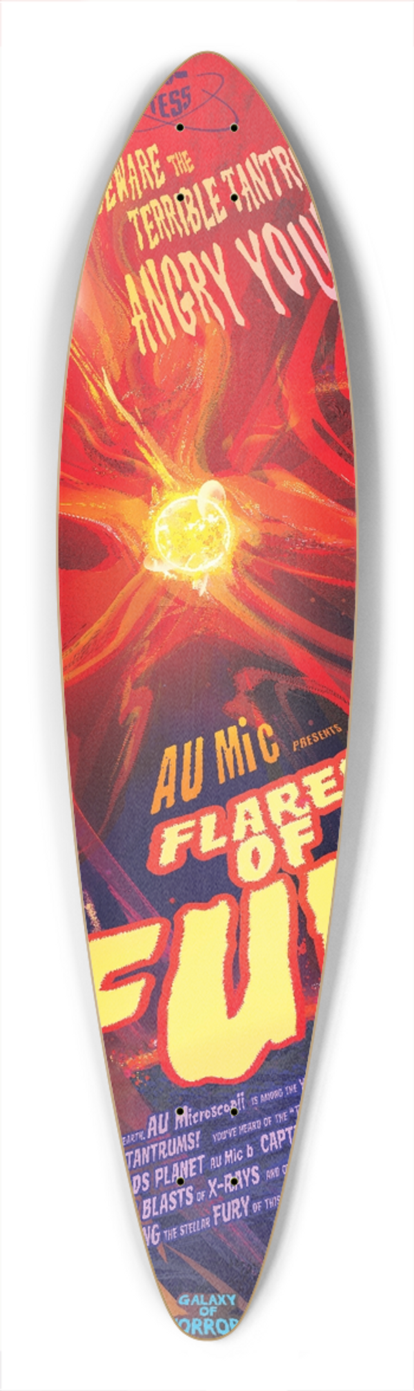 NASA - Flares of Fury 39.3 inch art pintail longboard deck