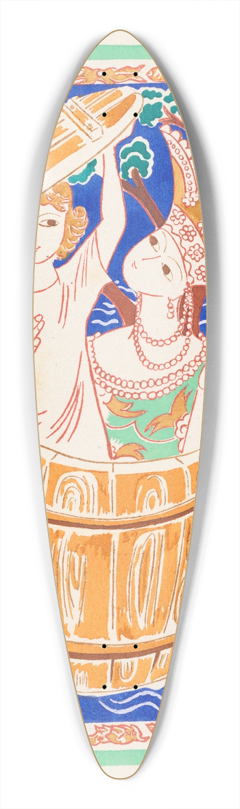 Natalia Goncharova - Conte de tsar Saltan et de son fils le glorieux et puissant prince Gvidon Saltanovitch, et de sa belle princesse Cygne pl 6 39.3 inch art pintail longboard deck