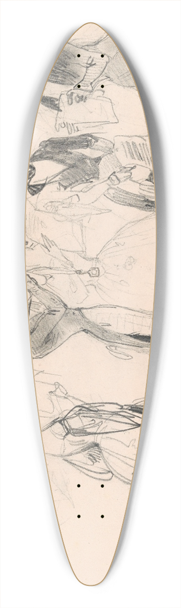 Nicaise De Keyser - Caricatures of Singing Figures 39.3 inch art pintail longboard deck