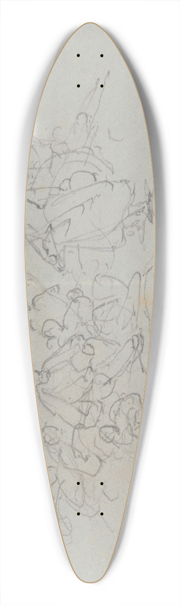 Nicaise De Keyser - Group Scene by a Tent 39.3 inch art pintail longboard deck