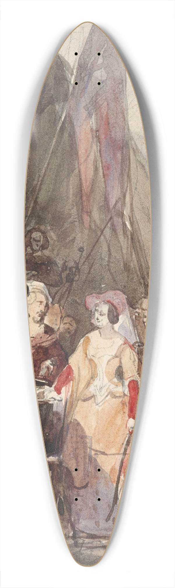 Nicaise De Keyser - Historical Scene 2 39.3 inch art pintail longboard deck