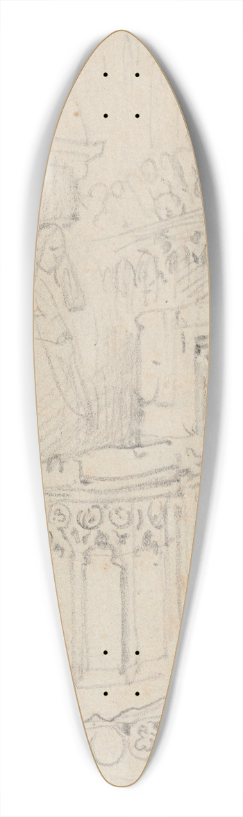 Nicaise De Keyser - Interior of a Church 39.3 inch art pintail longboard deck