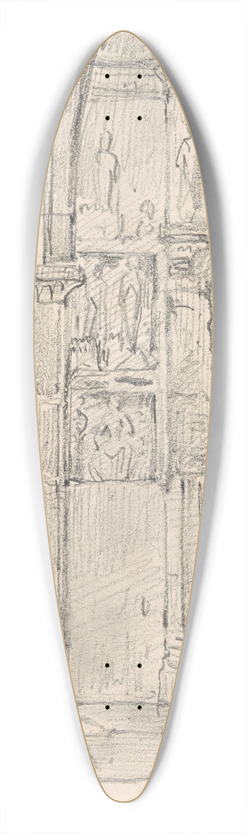 Nicaise De Keyser - Interior of a Church in Arles 39.3 inch art pintail longboard deck