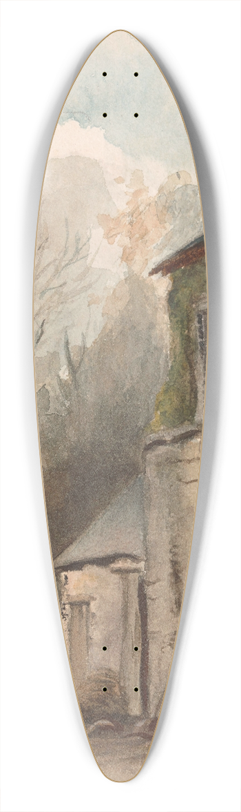 Nicaise De Keyser - Landscape with a House 3 39.3 inch art pintail longboard deck