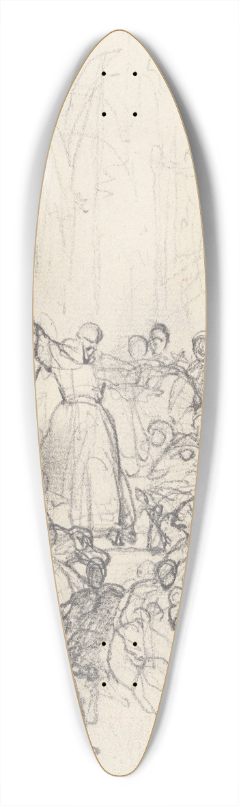Nicaise De Keyser - Peter the Hermit Preeching the Crusade 39.3 inch art pintail longboard deck