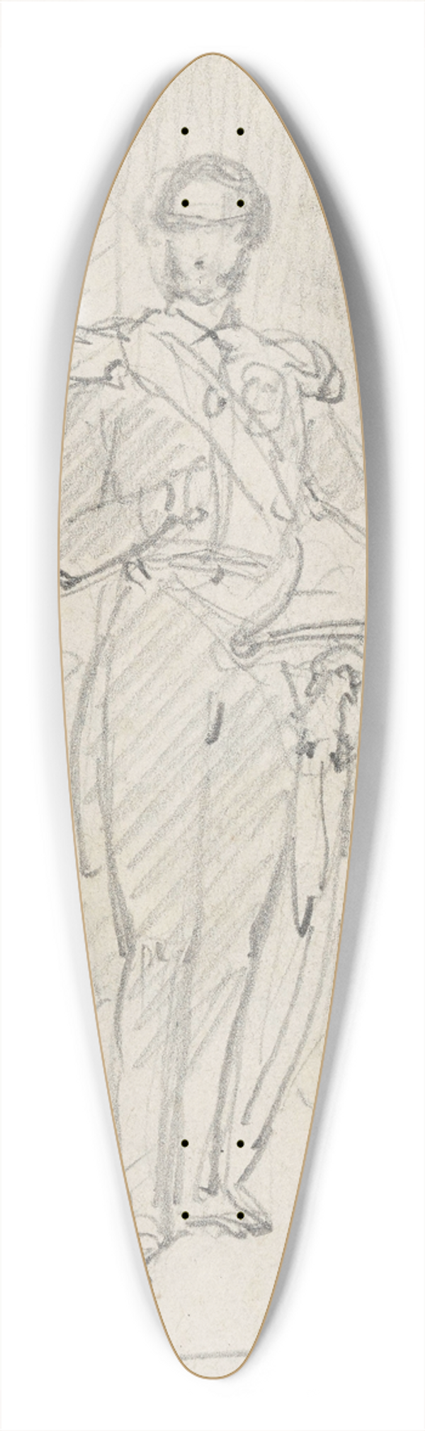 Nicaise De Keyser - Portrait of a Man 39.3 inch art pintail longboard deck