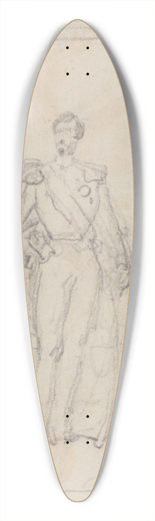 Nicaise De Keyser - Portrait of a Man 39.3 inch art pintail longboard deck