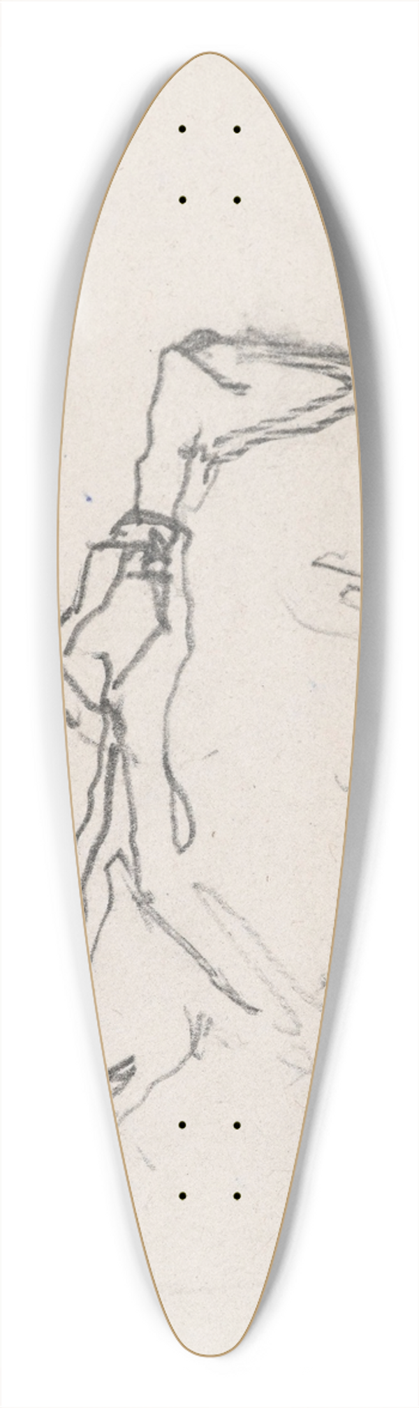 Nicaise De Keyser - Seated Huddled Man 39.3 inch art pintail longboard deck