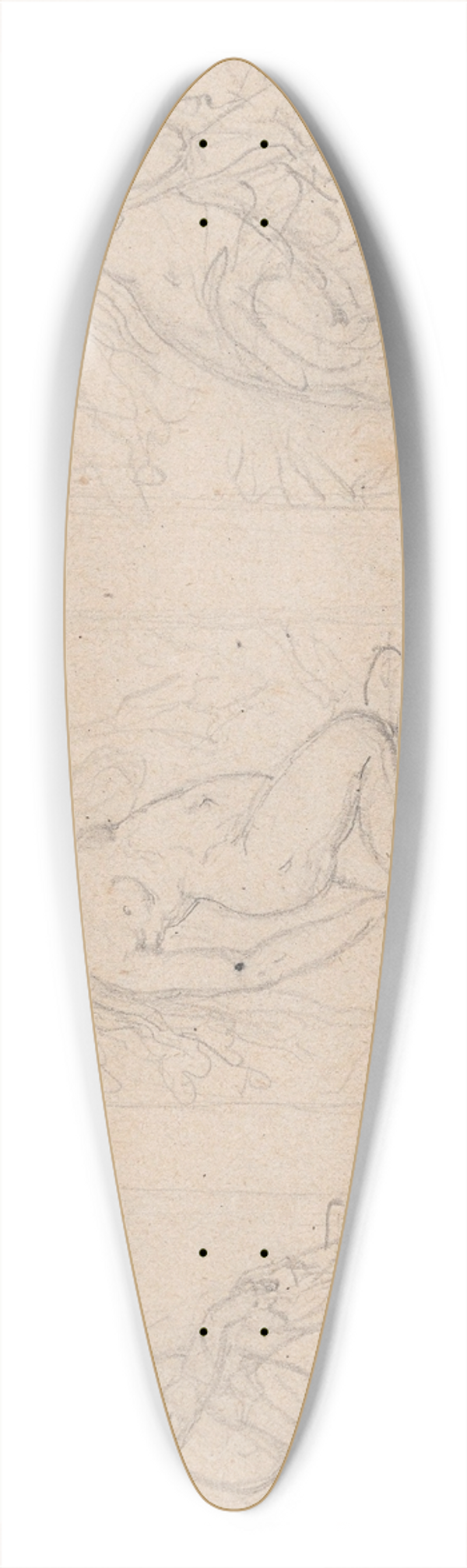 Nicaise De Keyser - Three Female Nudes 39.3 inch art pintail longboard deck