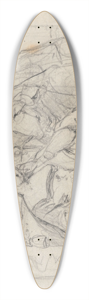 Nicaise De Keyser - Torquato Tasso reading a Poem from Jerusalem delivered to Leonora dEste 39.3 inch art pintail longboard deck