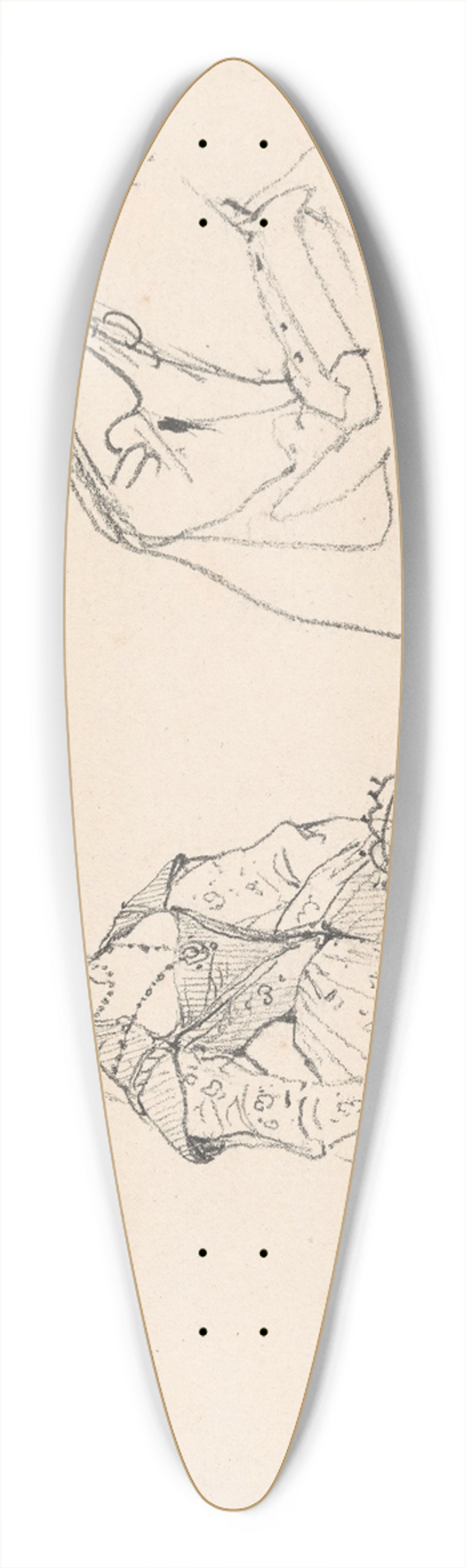 Nicaise De Keyser - Two Figures 39.3 inch art pintail longboard deck