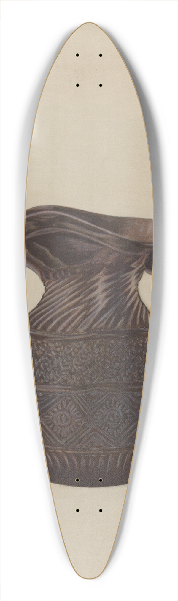 Nicholas Amantea - Cream Pitcher 39.3 inch art pintail longboard deck