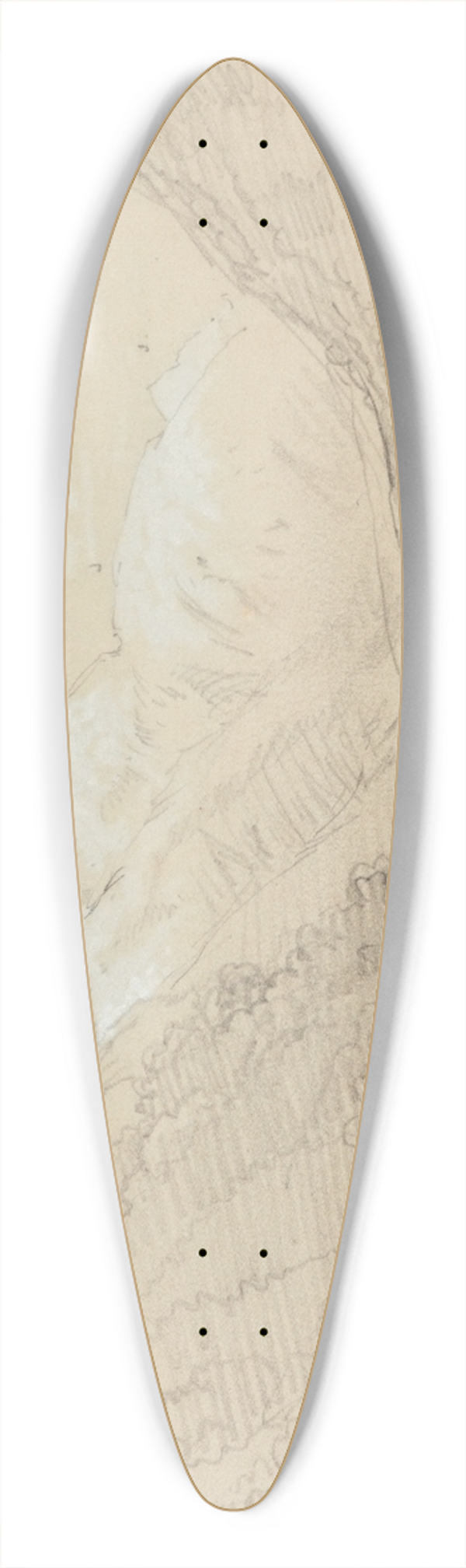 Nicholas Chevalier - Looking up the Bealey. Arthurs Pass looking north 39.3 inch art pintail longboard deck
