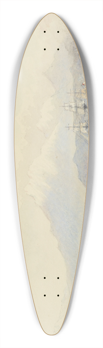 Nicholas Chevalier - The Kaikoura Mountains, N.Z. 39.3 inch art pintail longboard deck