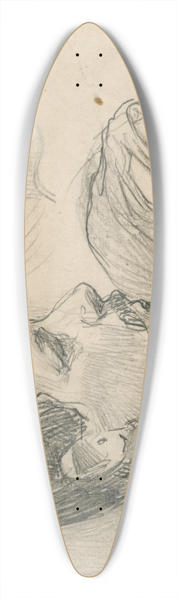Nicolaas van der Waay - George Rueter, Marinus Heijl en onbekende, schilders 39.3 inch art pintail longboard deck
