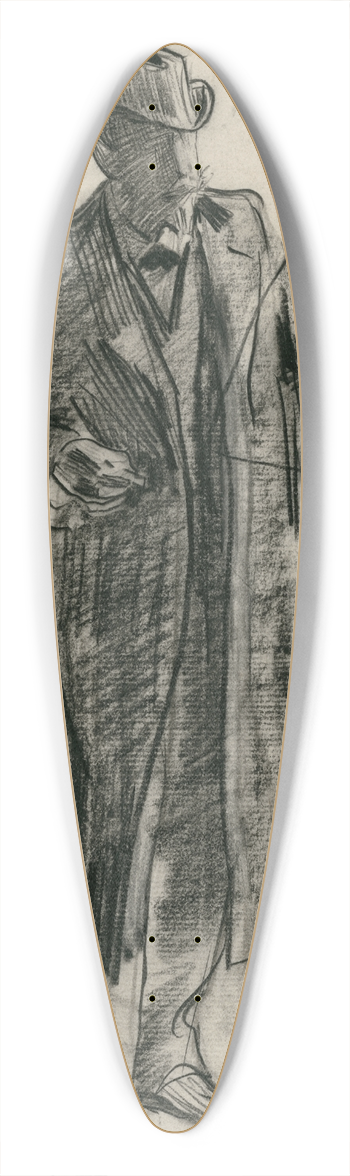 Nicolaas van der Waay - Heer wandelend op straat, de heer Bletz, zwager kunstenaar 39.3 inch art pintail longboard deck