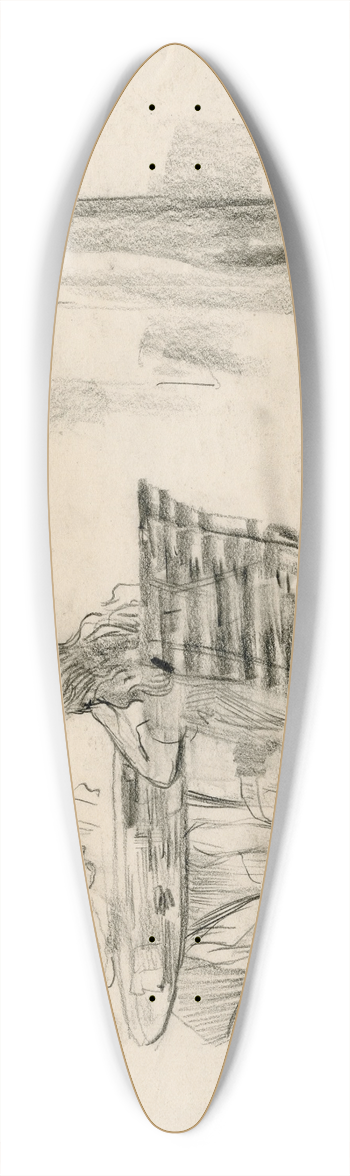 Nicolaas van der Waay - Twee kinderen aan een tuintafel 39.3 inch art pintail longboard deck