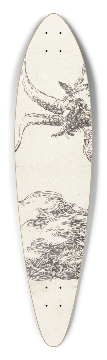 Nicolaes Pietersz. Berchem - En liggende ged og en stende ged set bagfra 39.3 inch art pintail longboard deck